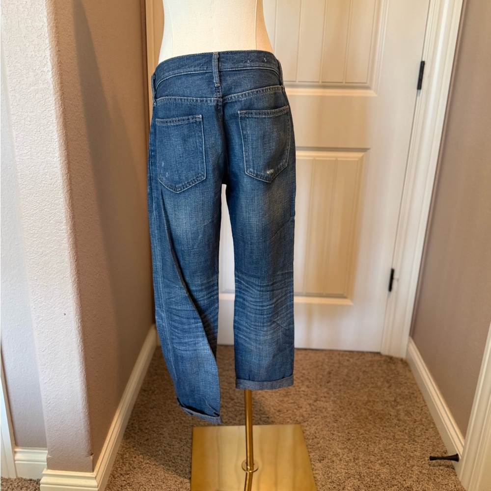 GAP Women's Sexy Boyfriend Jeans in Distressed Blue - Picture 4 of 6